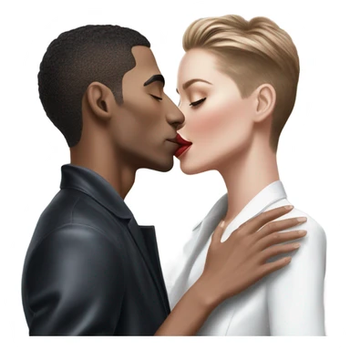 Hyper Realistic beautiful dior model kissing a handsome male model  sticker