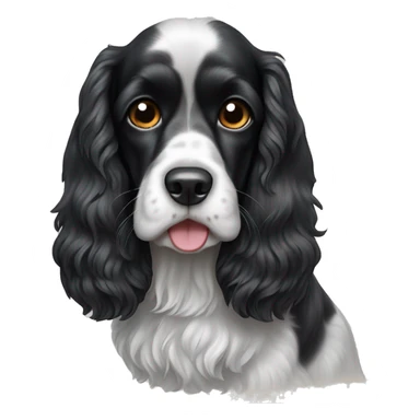 Black and white cocker spaniel dog sticker
