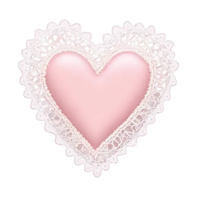 Pastel pink heart with lace on edges sticker
