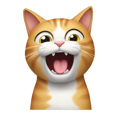 cat with hands on head and mouth wide open sticker