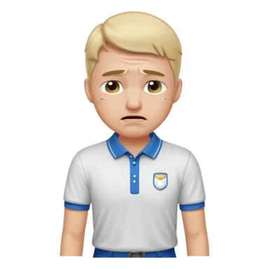 Handsome male.wearing golf shirt and shorts.crying sticker