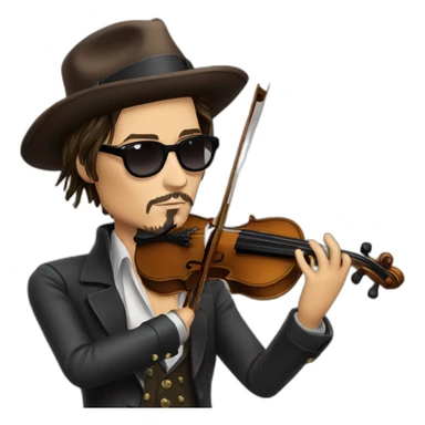 Johnny Depp play violin sticker