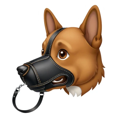 Dog muzzle with leash sticker
