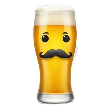 beerglass with moustache sticker