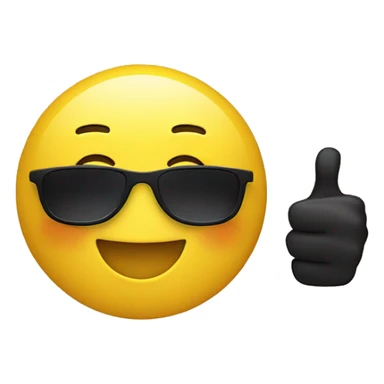 Yellow emoji with sunglasses giving thumbs up sticker
