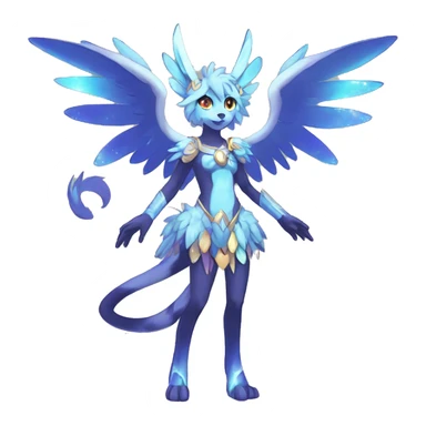 Anthro Sona Colorful Godly Celestial Shiny Fakemon Full Body sticker