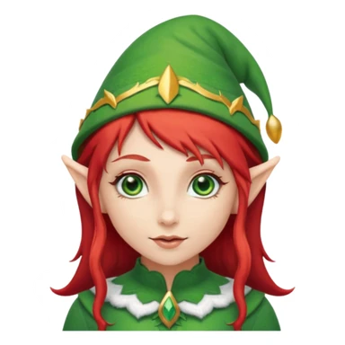 elf girl with elf hat, red hair sticker