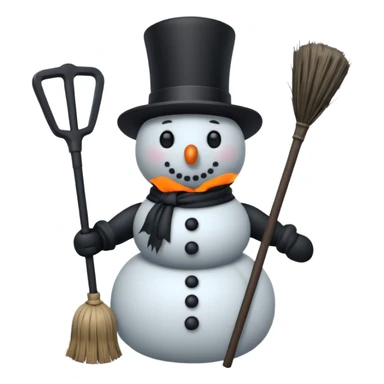 goth black snowman sticker