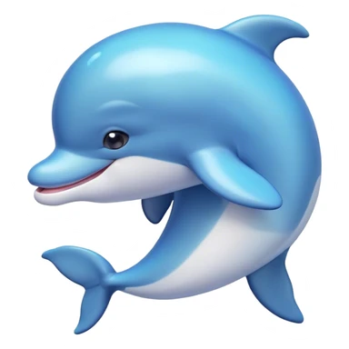 Cinematic Huggable Dolphin Portrait Emoji, Embracing a cuddly, rounded form with a soft, inviting silhouette and a gentle, warm smile, featuring smooth, glossy skin and large, endearing eyes that sparkle with affection, Simplified yet irresistibly adorable features, highly detailed, glowing with a tender, pastel aquatic glow, high shine, comforting and delightful, stylized with an air of plush marine lovability, soft glowing outline, capturing the essence of a super cute dolphin that seems as if it could be hugged into your heart! sticker