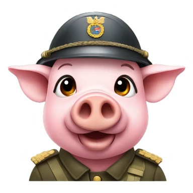 pig in German military helmet sticker