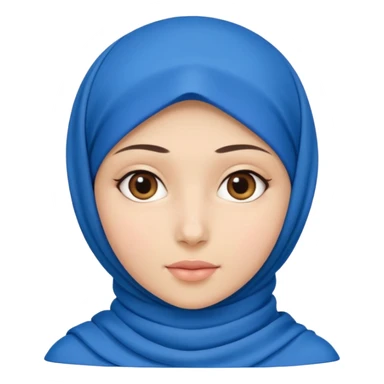 TikTok hijabi in a blue hijab with neck showing  sticker