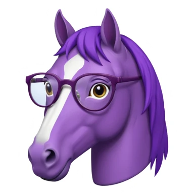 purple horse with glasses sticker