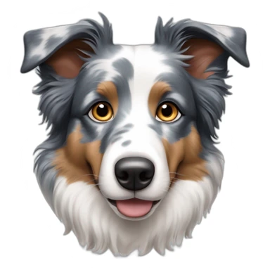 blue merle tricolor border collie with lots of grey and brown on the face sticker