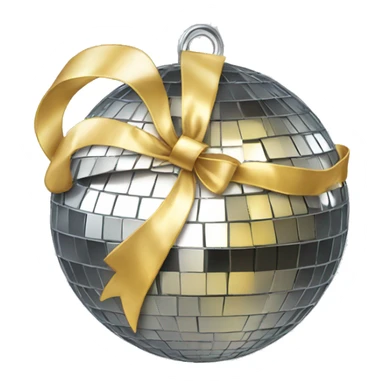 Disco ball with bow sticker