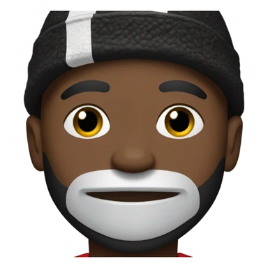 Black man wearing a falcons hat and jersey sticker