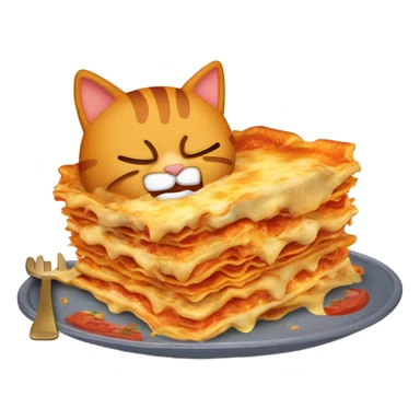 garfield eating lasagna sticker