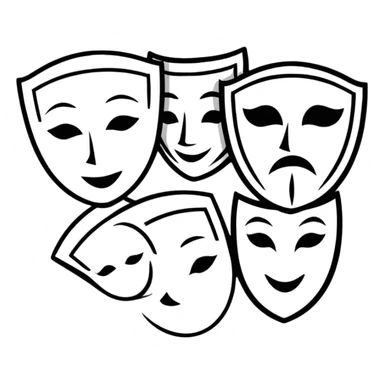 theatre masks drama comedy tragedy sticker