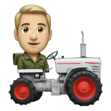 Soviet tractor with driver sticker