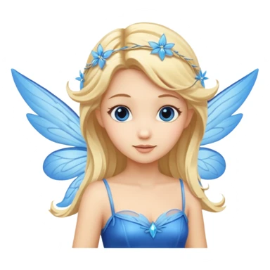 Flying blue fairy with blonde hair sticker