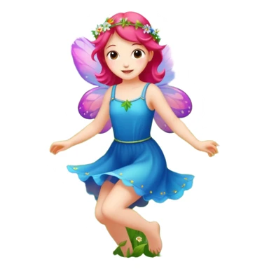 Fairy frolicking in a field sticker