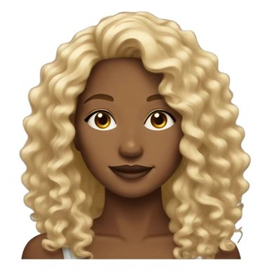 Beautiful brown skin woman with long blonde curly hair sticker