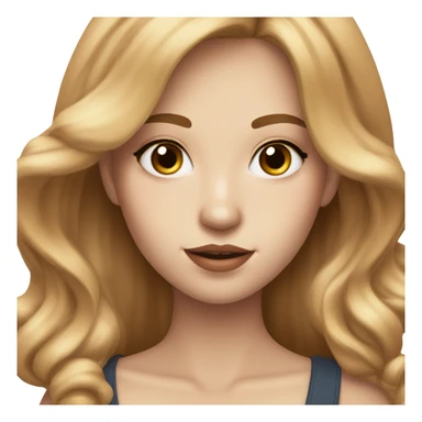 17 years old girl with full make up caramel coloured hairs and with pale skin, big brown eyes sticker