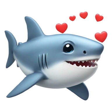 Cute shark with love heart sticker