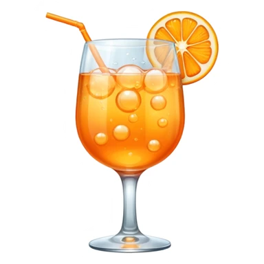 spritz in a glass with no straw more orange color sticker