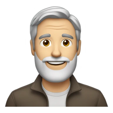 Happily inattentive and hyperactive man with brown hair and a grey beard sticker
