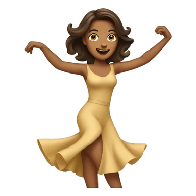 Brunette tan Woman dancing  sticker