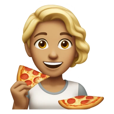 Girl eating pizza sticker