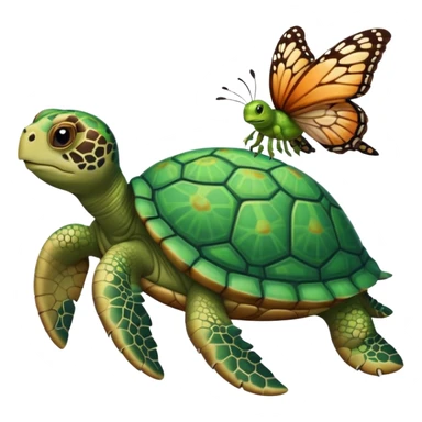 Cute turtle with butterfly  sticker