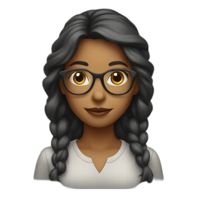 smart girl with reading glasses sticker