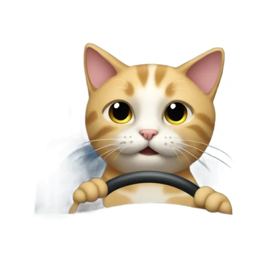Cat driving a car sticker