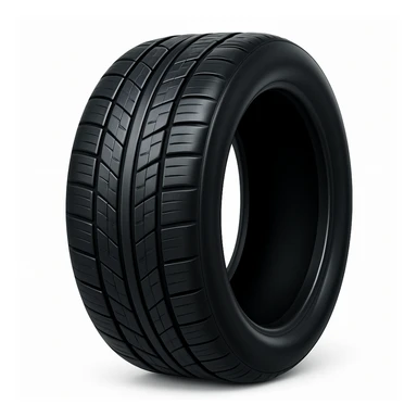 Remove the rim from the tire as shown in the reference image. Keep the iOS emoji style with 3D, shiny, smooth gradients, soft shadows, realistic tire texture, and classic emoji look unchanged. Add a glossy effect to the rubber. sticker