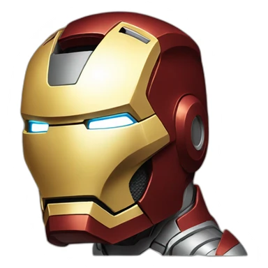 iron man with raised helmet sticker