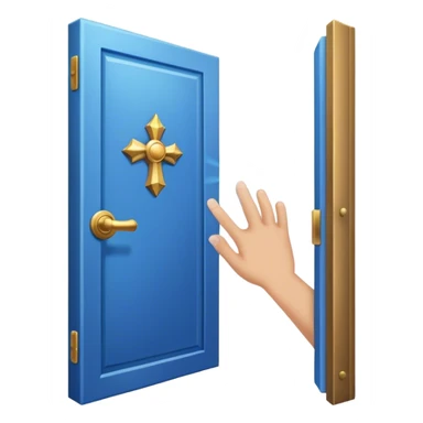 A closed door with a knuckles knocking on it. Because success isn’t about waiting—it’s about knocking until someone answers.blue power magic on knocking sticker