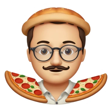 pizza face with glassess sticker