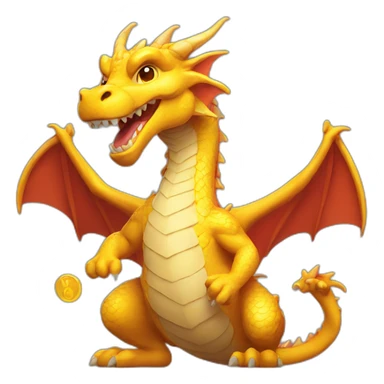 dragon with a winning pose sticker