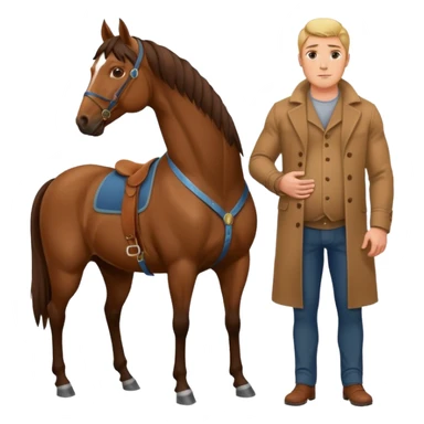 pregnant man body with horse sticker