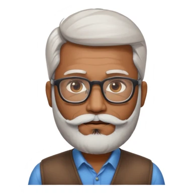 Indian software developer with beards and specs, with few white hairs in beard sticker