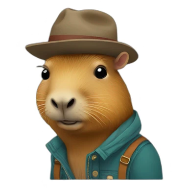 capybara hipster sticker