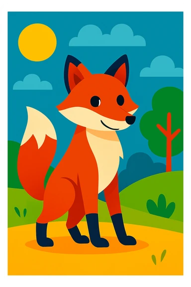 Red fox sticker
