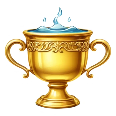 golden cup surrounded by water sticker