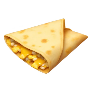 Folded tortilla with cheese and corn inside slightly visible from the edge  sticker