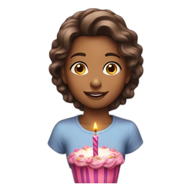 Girl having a birthday  sticker