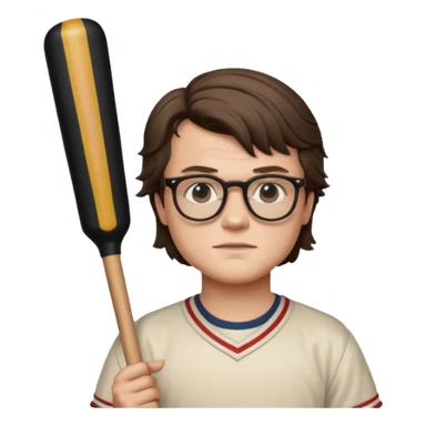 Steve Harrington from stranger things with the glasses and bat sticker