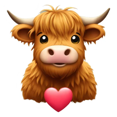 Highland cow with a heart  sticker
