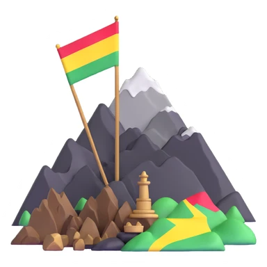 Mountain with Kurdish flag and ancient artifacts sticker
