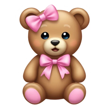 teddy bear wear pink bow cute coquette  sticker